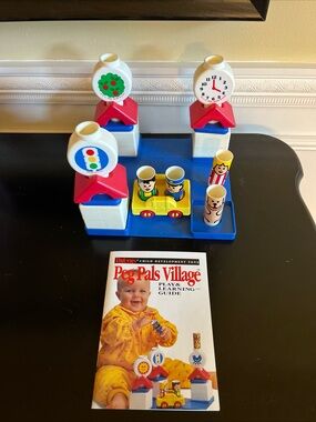 vintage parents magazine Peg Pals Village developmental and learning toy- mint
